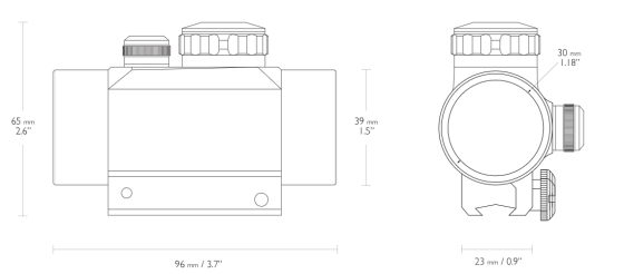 Коллиматорный прицел Hawke RD 1x30 на ласточкин хвост (9-11mm) (5MOA)(12120)