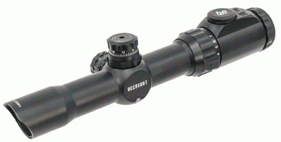 Оптический прицел Leapers 1-8X28 Accushot T8 Tactical 30mm cетка Circle Dot с подсветкой (36 цветов)+ кольца  SCP3-18IEСDQ