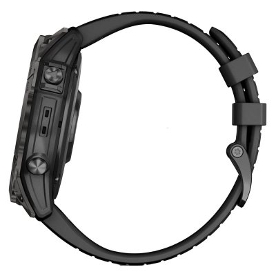 Часы Garmin EPIX PRO (Gen 2) Sapphire Edition 51 мм титановый угольно-серый DLC черный силиконовый ремешок