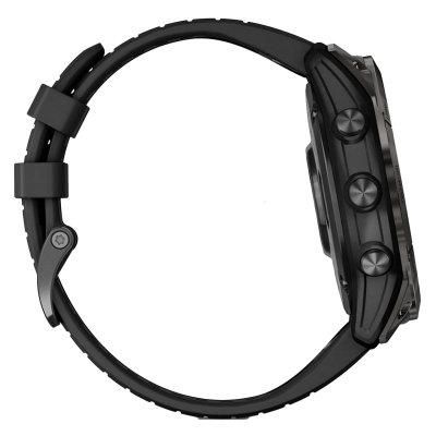 Часы Garmin EPIX PRO (Gen 2) Sapphire Edition 51 мм титановый угольно-серый DLC черный силиконовый ремешок